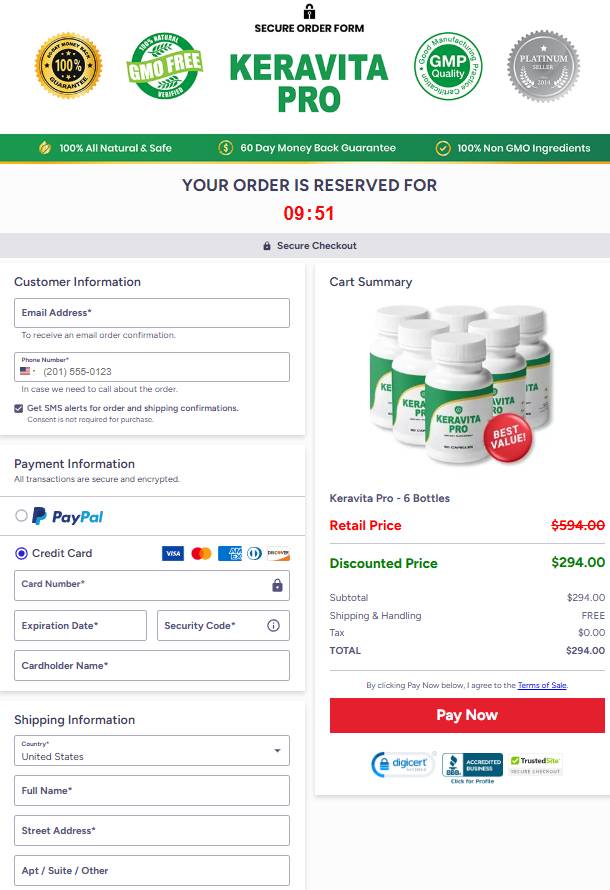 Keravita Pro Official Website Secure Order Page